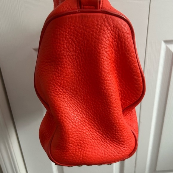 Authentic Alexander Wang Rocco Orange Pebbled Leather Studded Satchel. - Picture 3 of 16